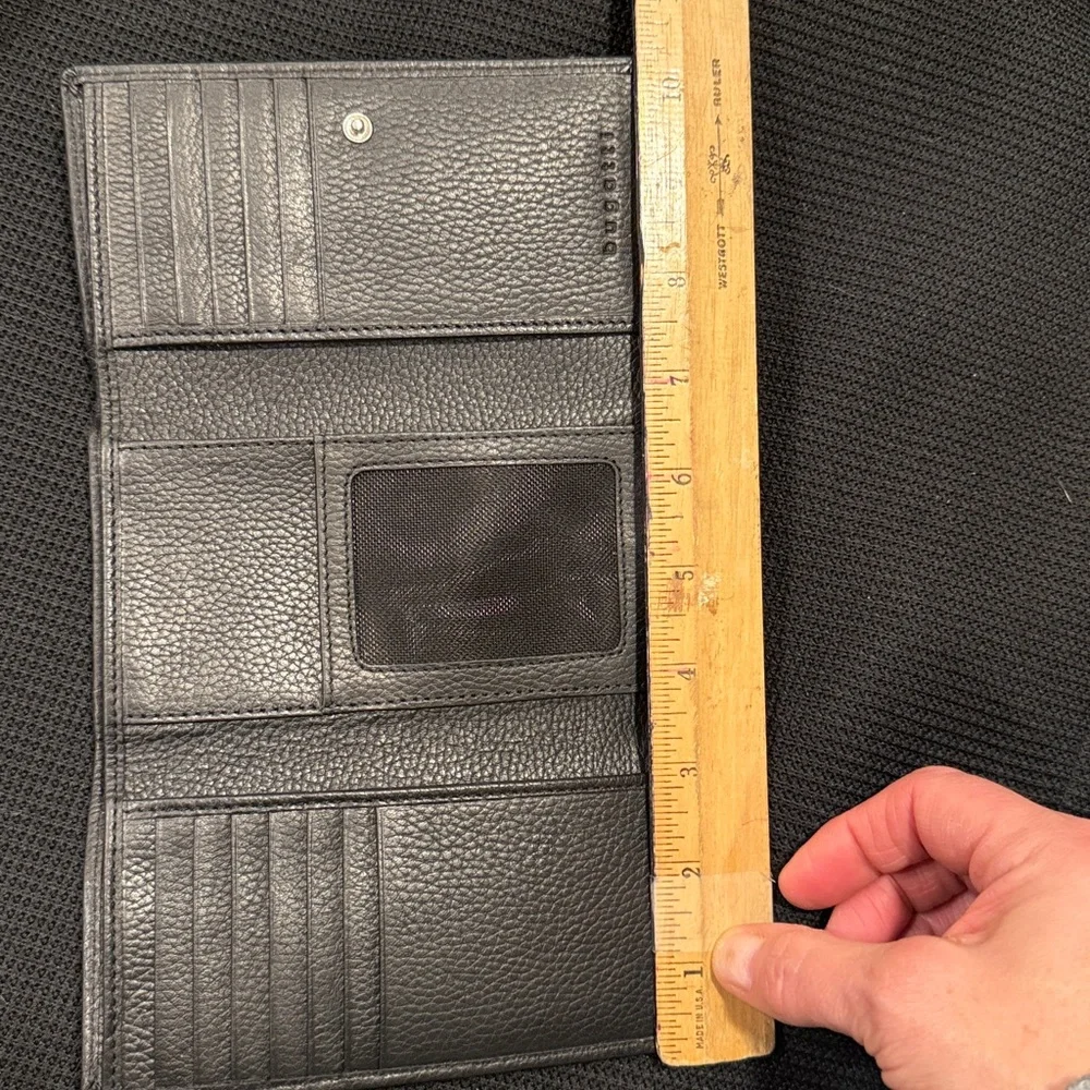 Bugatti Leather Trifold Wallet. Black genuine pebbled leather NWT